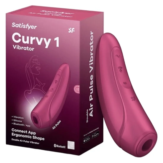 Satisfyer Curvy 1+ vibrator clitoridian roșu-roz, universal