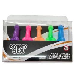 LUMÂNĂRI ÎN FORMĂ DE PENIS - Set de 5 bucăți, culori diferite