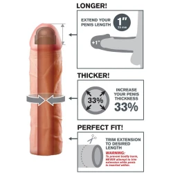 Manșon penis Perfect 1 - Extensie, Crem, Mărime Unică.