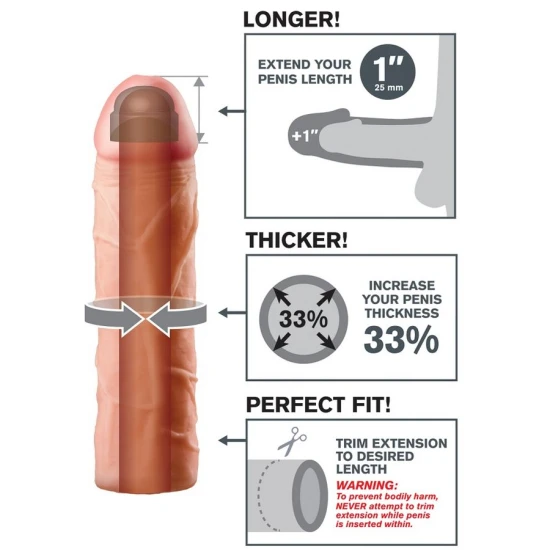 Manșon penis Perfect 1 - Extensie, Crem, Mărime Unică.