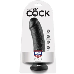 Dildo realist negru din cauciuc, 20,3 cm
