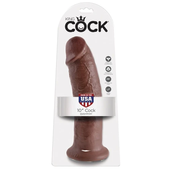 Dildo KING COCK - 10, Maro, 25.4 CM