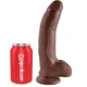 Dildo King Cock - Cu Bile, Maro, 22.9 cm