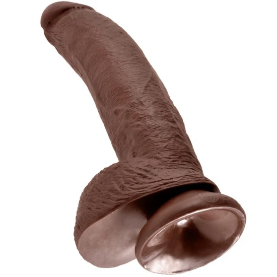 Dildo King Cock - Cu Bile, Maro, 22.9 cm