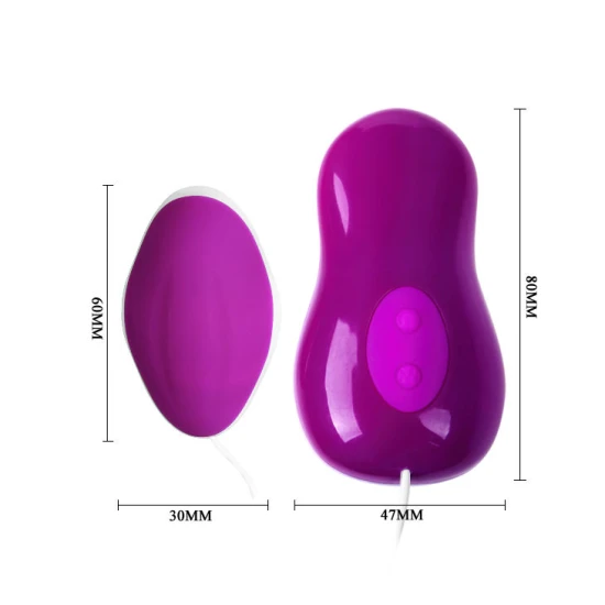 Ou Vibrator cu Telecomandă, ABS și Silicon, Negru