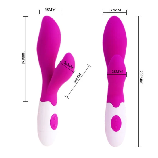 Vibrator stimulatoare din silicon, lila și alb