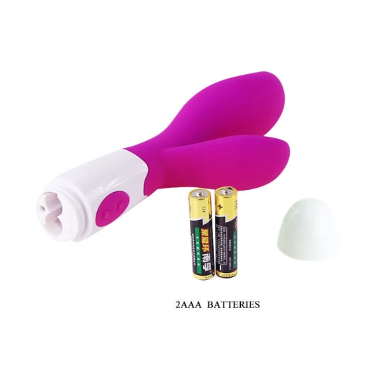 Vibrator stimulatoare din silicon, lila și alb