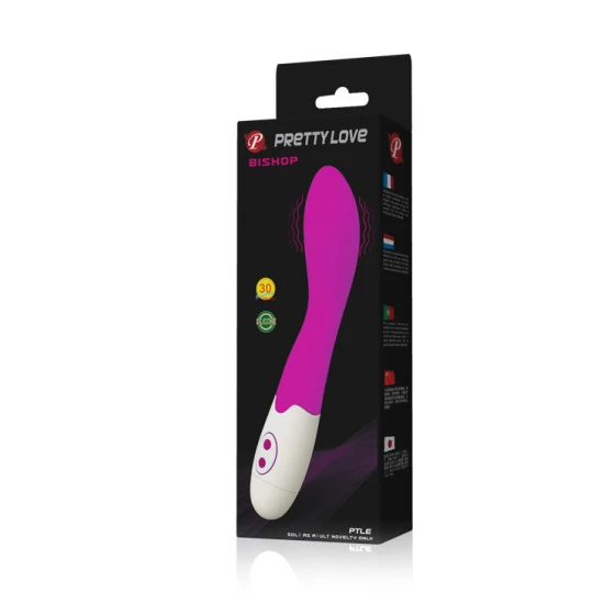 Vibrator Bishop - 30 Impulsuri de Vibrație, Violet, Mărime Medie.