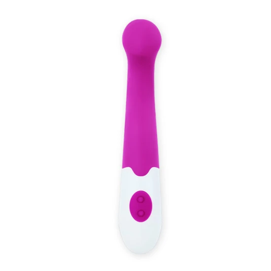Vibrator Charles din silicon, lila și alb, 18 cm