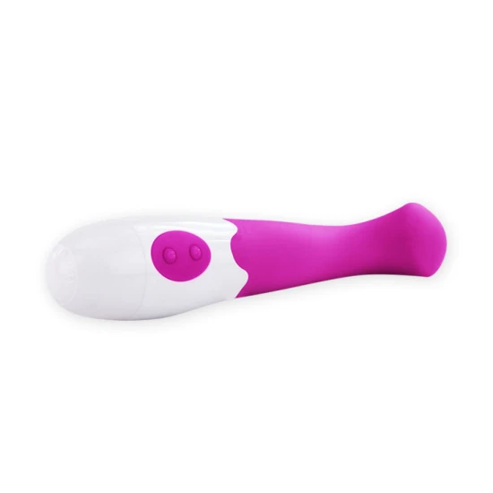 Vibrator Charles din silicon, lila și alb, 18 cm