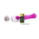 Vibrator Charles din silicon, lila și alb, 18 cm