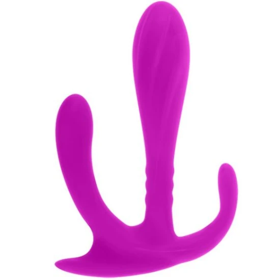 Vibrator Edgar - Stimulare triplă, Transparent, 11 cm.
