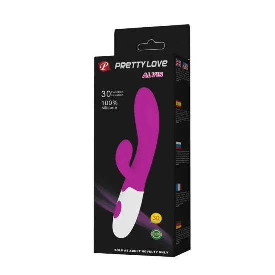 Vibrator Alvis - 30 ritmuri de vibrație, Violet, Mărime medie.