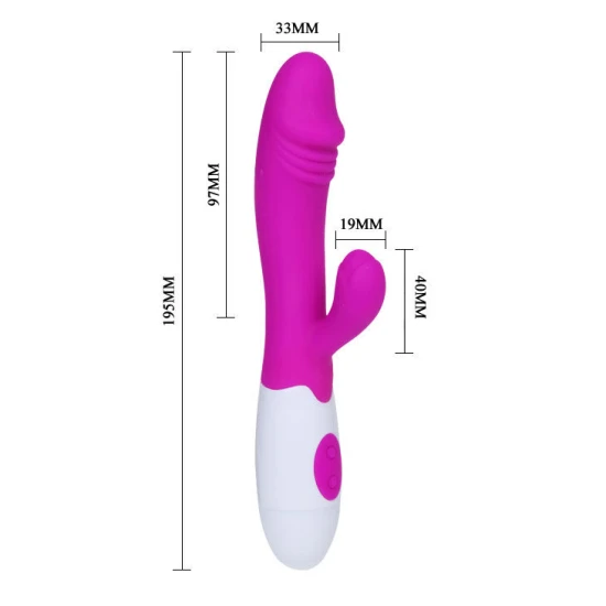 Vibrator elegant din ABS/TPR silicon, liliac și alb