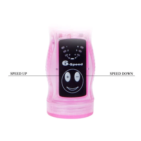 Vibrator flexibil din gelatină, cu stimulator anal