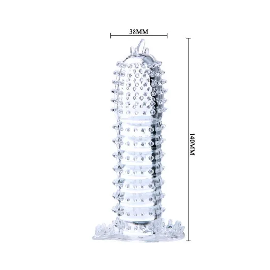 Manșon penis cu puncte stimulatoare Roz, 14 cm