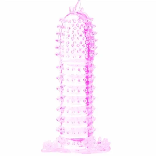 Manșon penis cu puncte stimulatoare Roz, 14 cm