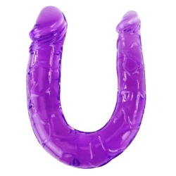 DILDO DUBLĂ - Tip Produs Model, Liliac - Jelly flexibil