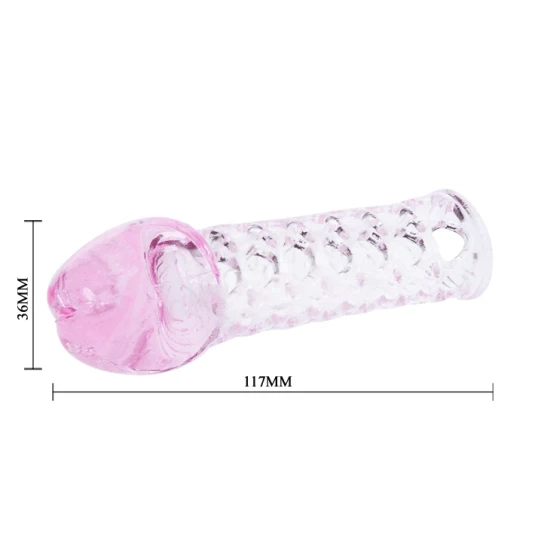 Sleevă extensie penis - 2.5 cm lungime, transparent, universal