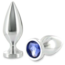 Plug Anal Metalic - Cristal Colorat, Argintiu, 10.16 cm