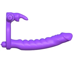 Vibrator Dublu - Rabbit, Negru, Mărime Unică