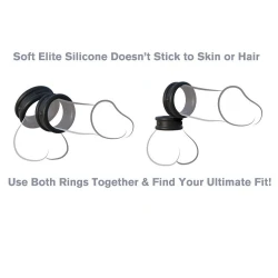 FANTASY - Inele din silicon tip C-Ringz, Max/Widht, Roz/Negru