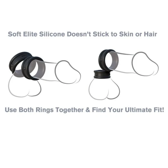 FANTASY - Inele din silicon tip C-Ringz, Max/Widht, Roz/Negru
