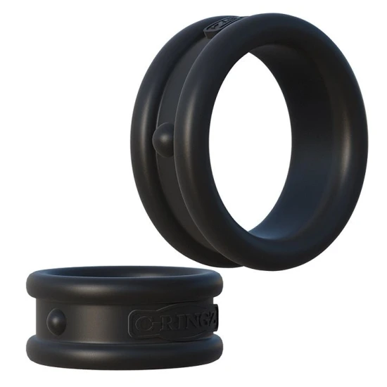 FANTASY - Inele din silicon tip C-Ringz, Max/Widht, Roz/Negru