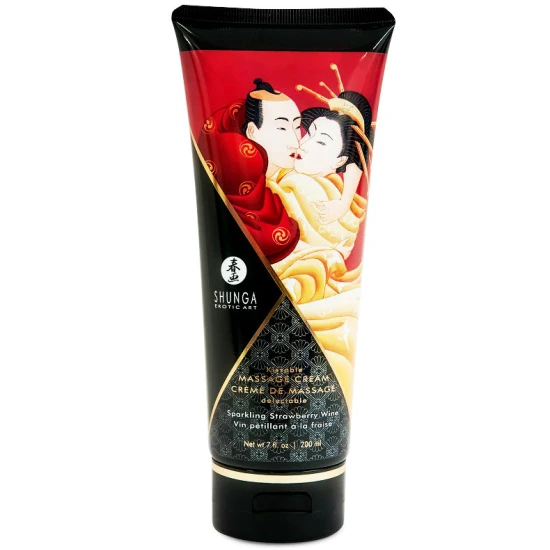 SHUNGA - Cremă de masaj, Căpșuni și Cava, 200 ml