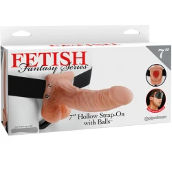 Set 7 - Ham cu dispozitiv tip strap-on gol cu bile, 17,8 cm, Flesh