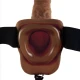 Seria 9 - Ham strap-on gol cu bile, 22,9 cm, maro