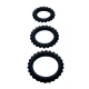 Set 3 inele pentru penis, Negru, 2.8 + 2.4 + 1.9 cm