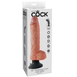 DILDO VIBRATOR MODEL CU BILE, Negru, 25.5 CM