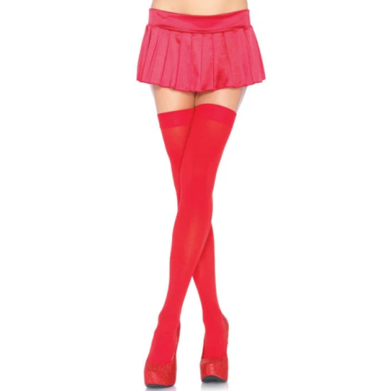 LEG AVENUE - Șosete tip thigh highs din nylon, Roșu