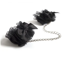 BIJOUX - Indiscrets Frou Frou - Set cătușe din organza, Roz