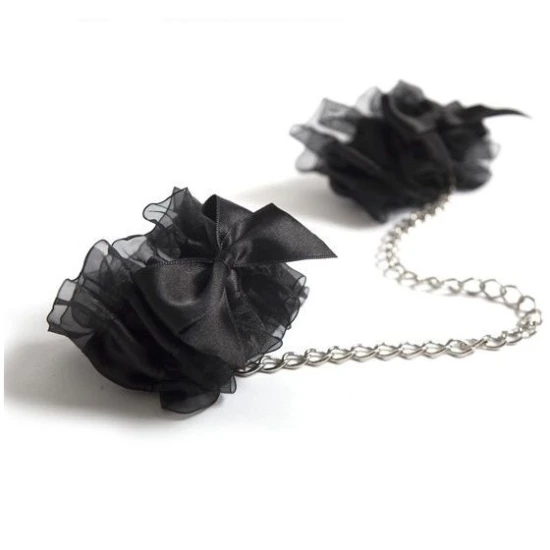 BIJOUX - Indiscrets Frou Frou - Set cătușe din organza, Roz