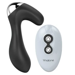 Masajer prostatic anal cu telecomandă din silicon, negru