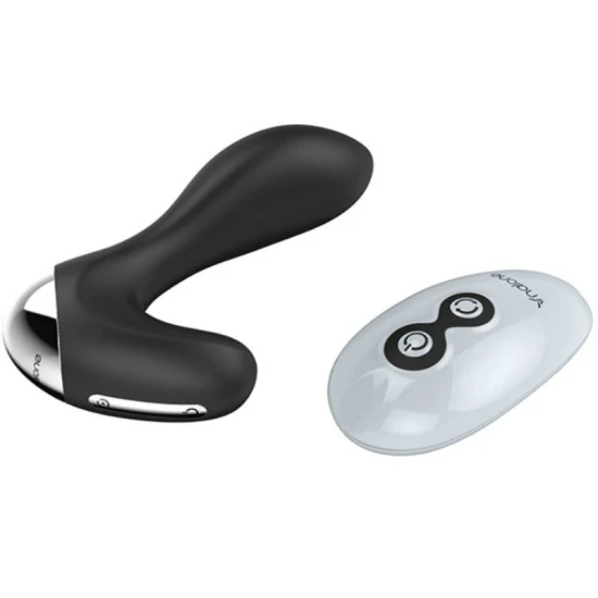 Masajer prostatic anal cu telecomandă din silicon, negru