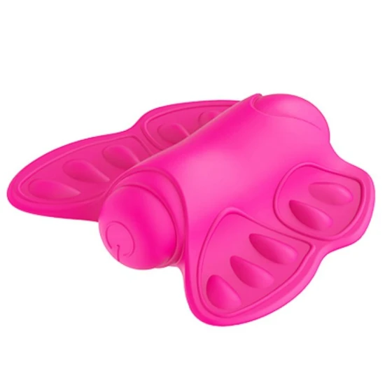 Vibrator mini fluture din silicon și ABS, roz