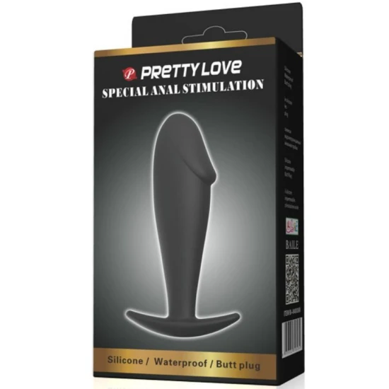 Plug Anal - Design Penis, Negru, Mărime Unică