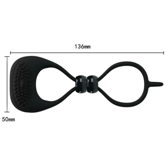 Inel dublu pentru penis și testicule, Negru