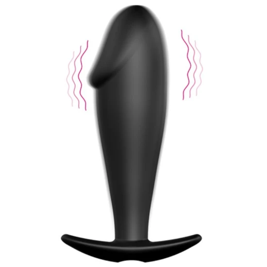 Plug Anal Pretty Love, Silicon, 12 Moduri Vibrații, Negru