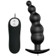 Plug anal din silicon, stimulare extra, Negru, telecomandă, 12 moduri de vibrație