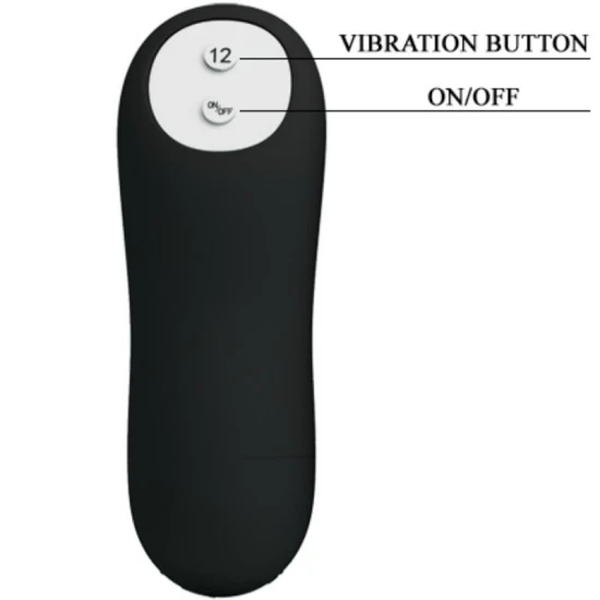 Plug anal din silicon, stimulare extra, Negru, telecomandă, 12 moduri de vibrație