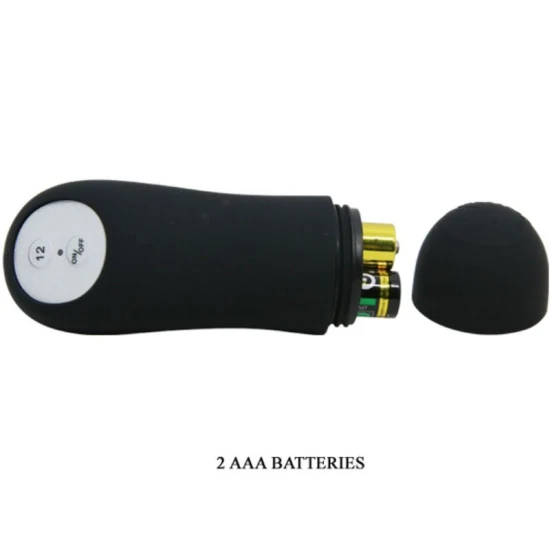 Plug anal din silicon, stimulare extra, Negru, telecomandă, 12 moduri de vibrație