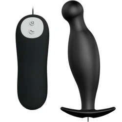 Plug Anal Pretty Love, Silicon, 12 Moduri Vibrații, Negru