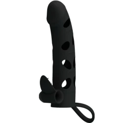Husă din silicon cu vibrație, 15,2 cm, Negru