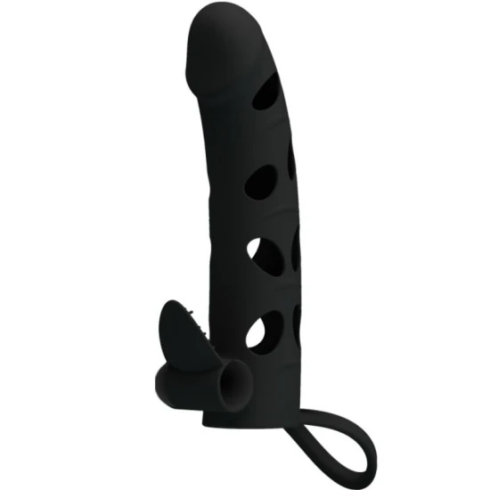Husă din silicon cu vibrație, 15,2 cm, Negru