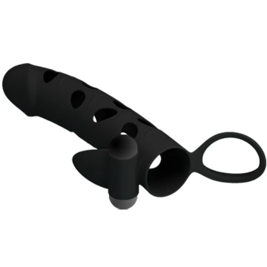 Husă din silicon cu vibrație, 15,2 cm, Negru
