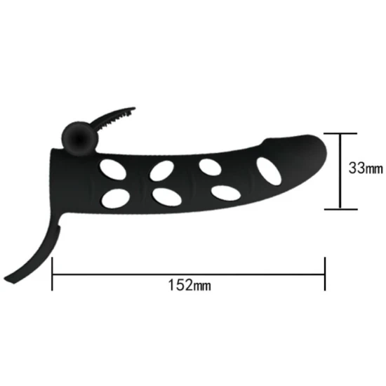 Husă din silicon cu vibrație, 15,2 cm, Negru